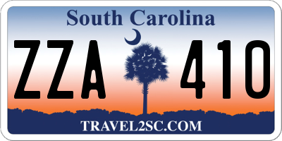 SC license plate ZZA410