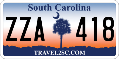 SC license plate ZZA418