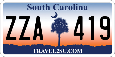 SC license plate ZZA419