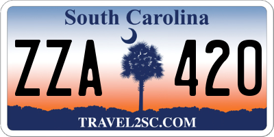 SC license plate ZZA420