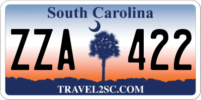 SC license plate ZZA422