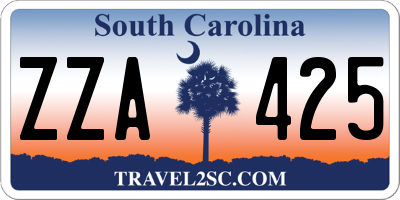 SC license plate ZZA425