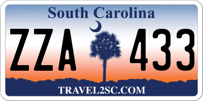 SC license plate ZZA433