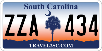 SC license plate ZZA434