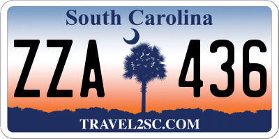 SC license plate ZZA436