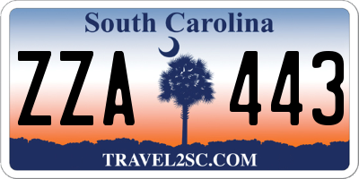 SC license plate ZZA443