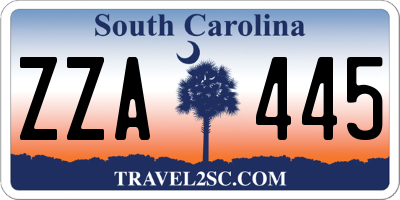 SC license plate ZZA445