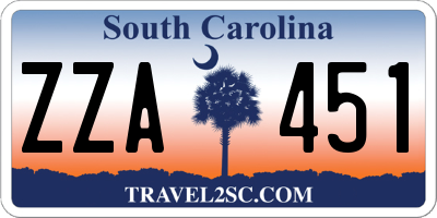 SC license plate ZZA451
