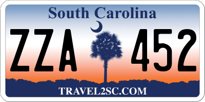 SC license plate ZZA452