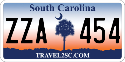 SC license plate ZZA454