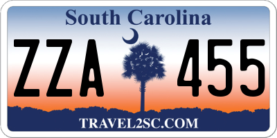 SC license plate ZZA455