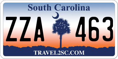 SC license plate ZZA463