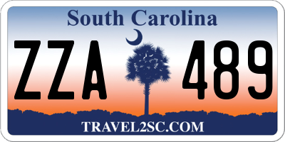 SC license plate ZZA489