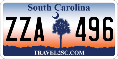 SC license plate ZZA496