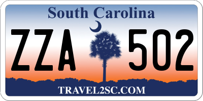 SC license plate ZZA502