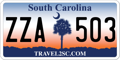 SC license plate ZZA503