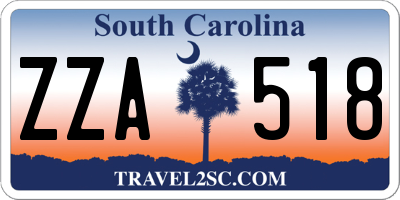 SC license plate ZZA518