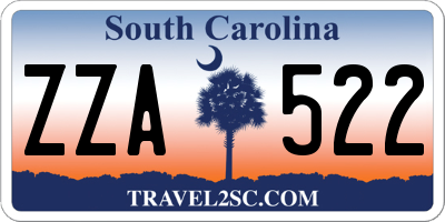 SC license plate ZZA522