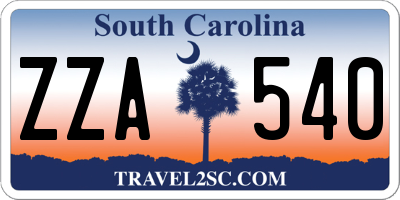 SC license plate ZZA540