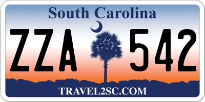 SC license plate ZZA542