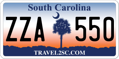 SC license plate ZZA550