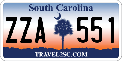 SC license plate ZZA551