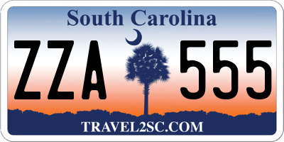 SC license plate ZZA555