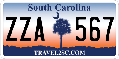 SC license plate ZZA567