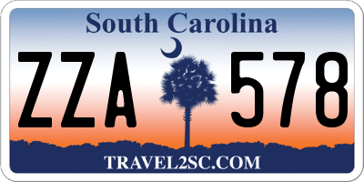 SC license plate ZZA578