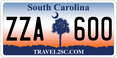 SC license plate ZZA600