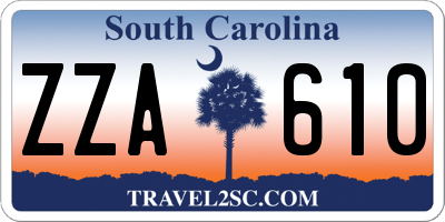 SC license plate ZZA610