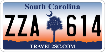 SC license plate ZZA614