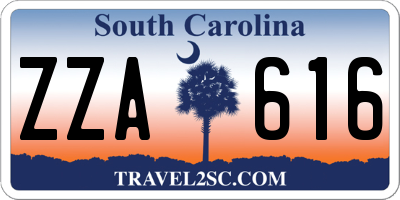 SC license plate ZZA616