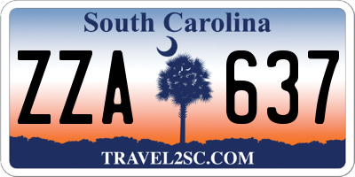 SC license plate ZZA637