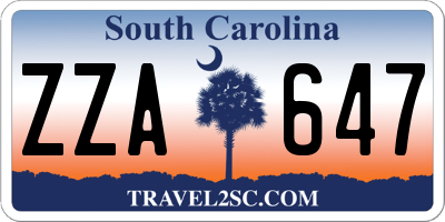 SC license plate ZZA647