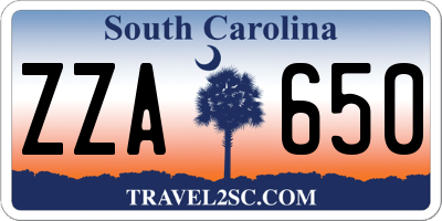 SC license plate ZZA650