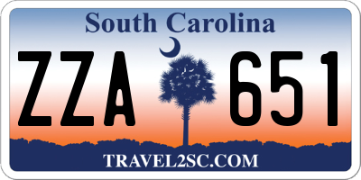 SC license plate ZZA651
