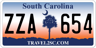 SC license plate ZZA654