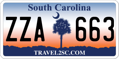 SC license plate ZZA663