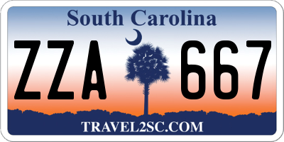 SC license plate ZZA667