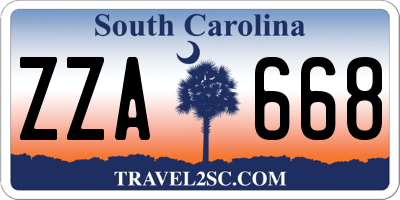 SC license plate ZZA668