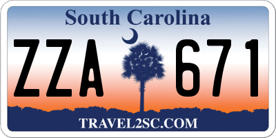 SC license plate ZZA671