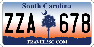 SC license plate ZZA678