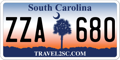 SC license plate ZZA680