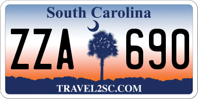 SC license plate ZZA690