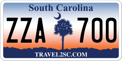 SC license plate ZZA700