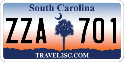 SC license plate ZZA701