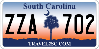 SC license plate ZZA702