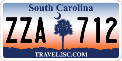 SC license plate ZZA712