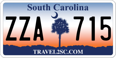 SC license plate ZZA715
